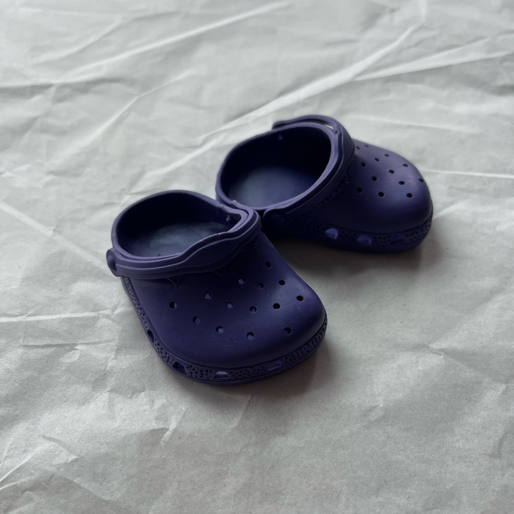 Brand New Purple Doll Crocs for 18” adjustable strap rubber La Sioux OG